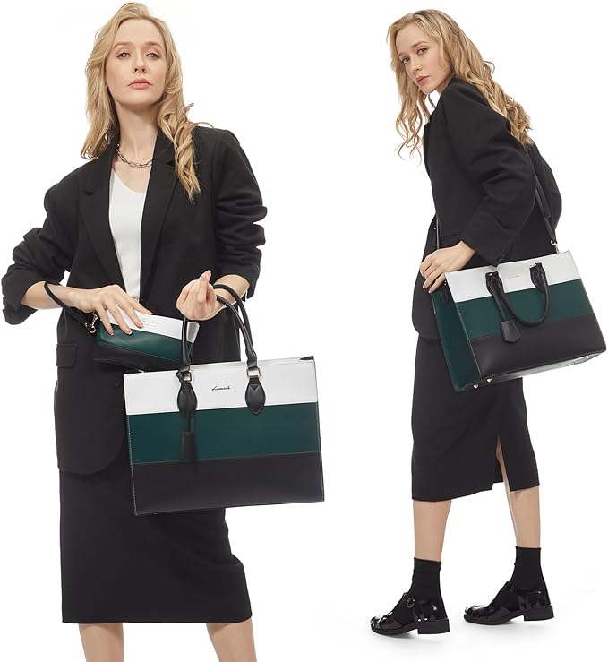 LOVEVOOK Laptop Tote Bag for Women, Work Totes Business Office Computer Briefcase with Clutch Purse