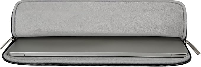 RAINYEAR 15 Inch Laptop Sleeve Soft PU Leather Case Protective Water Resistant Padded Cover Carrying Computer Bag Compatible with 15.4 MacBook Pro, Surface Laptop 3/4 15", New XPS 15 Touch(Black)