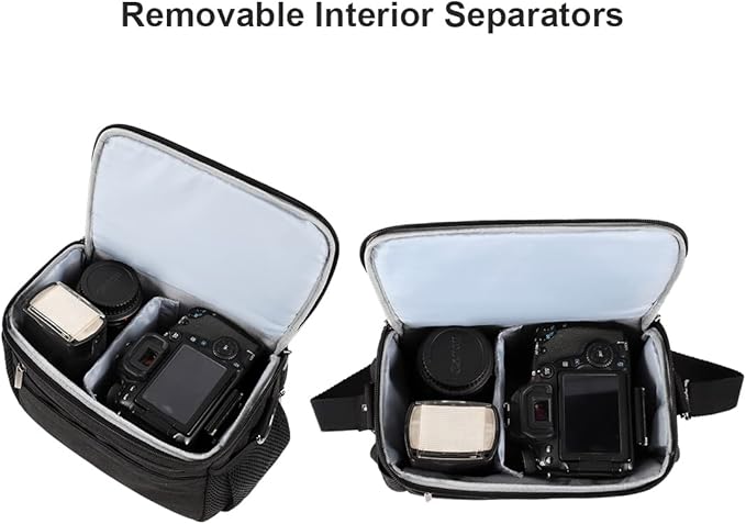 DOMISO Camera Bag Case Waterproof Anti-shock Shoulder Bag, Black