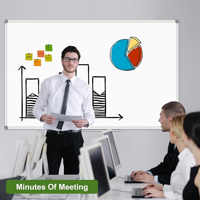 Lockways Large Dry Erase Board 72 x 48 Inch, Magnetic White Board for Wall, Aluminium Frame Whiteboard with Marker Tray