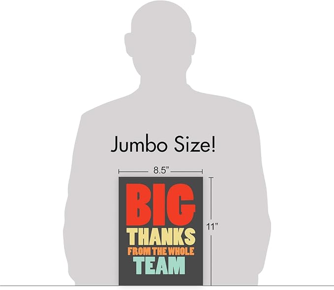 NobleWorks - Coach Thank You Greeting Card with Envelope Group, Coworker, Gang (Big 8.5 x 11 Inch) Big Thanks From The TeamJ6884TYG-US