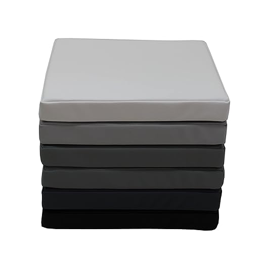 Factory Direct Partners SoftScape 15 inch Square Classroom Floor Cushions with Handles; Flex Seating for Daycare, Preschool, Playroom; 2 inch Thick Deluxe Foam (6-Piece) - Gray/Light Gray, 12228-GYLG