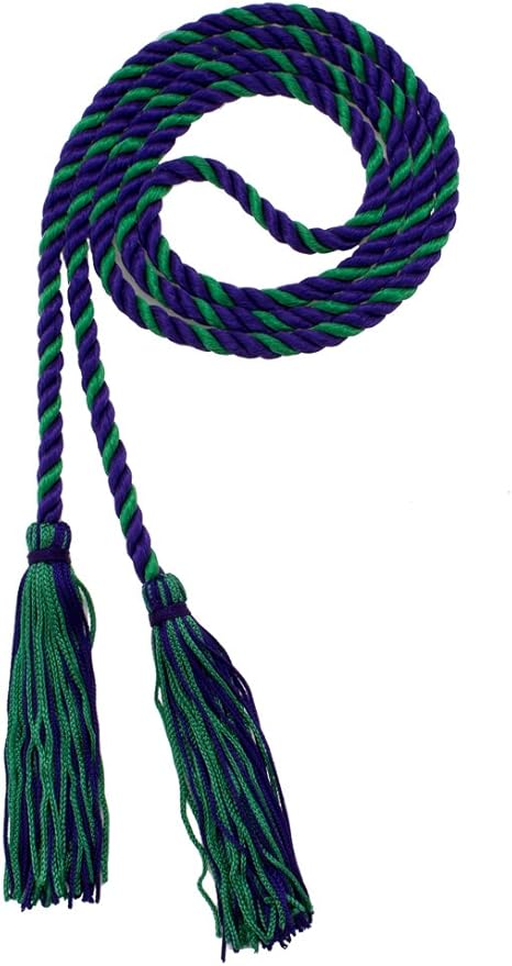Tassel Depot Graduation Honor Cord - Purple/Kelly - Every School Color Available - Made in USA
