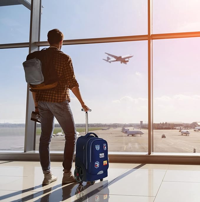 UNIKER Rolling Backpack without Straps for Boys, Roller Travel Bag,Wheeled Bookbag High School,Trolley Middle School Bag for Teens,Schoolbag with Wheels