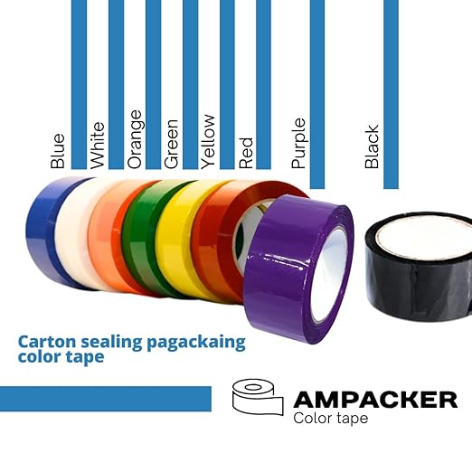 Heavy Duty Packaging Color Tape for Shipping,Packing and Moving 2" Wide x 2.0 Mil Thick -110 Yrd Roll -Acrylic Adhesive Tape for Box Sealing. (6 Rolls, White, 2" Wide x 110 yds).