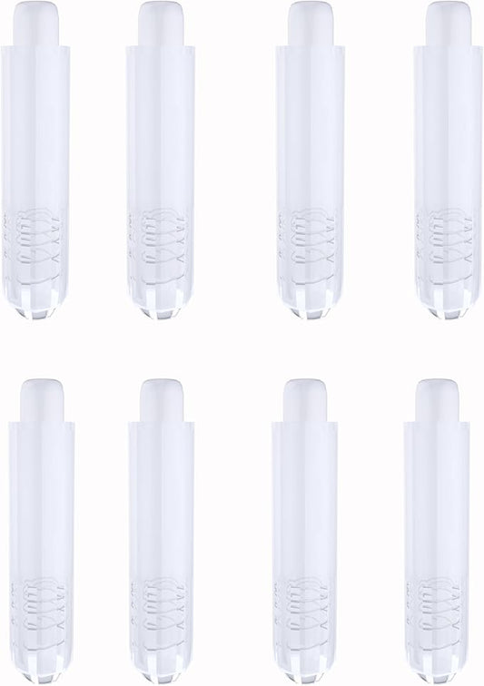 8-Pack Premium Transparent Chalk Holders - Teacher's Choice Easy Press Extension, Dust-Free Grip, Durable Plastic Shell for Classroom, Office, and Art Use