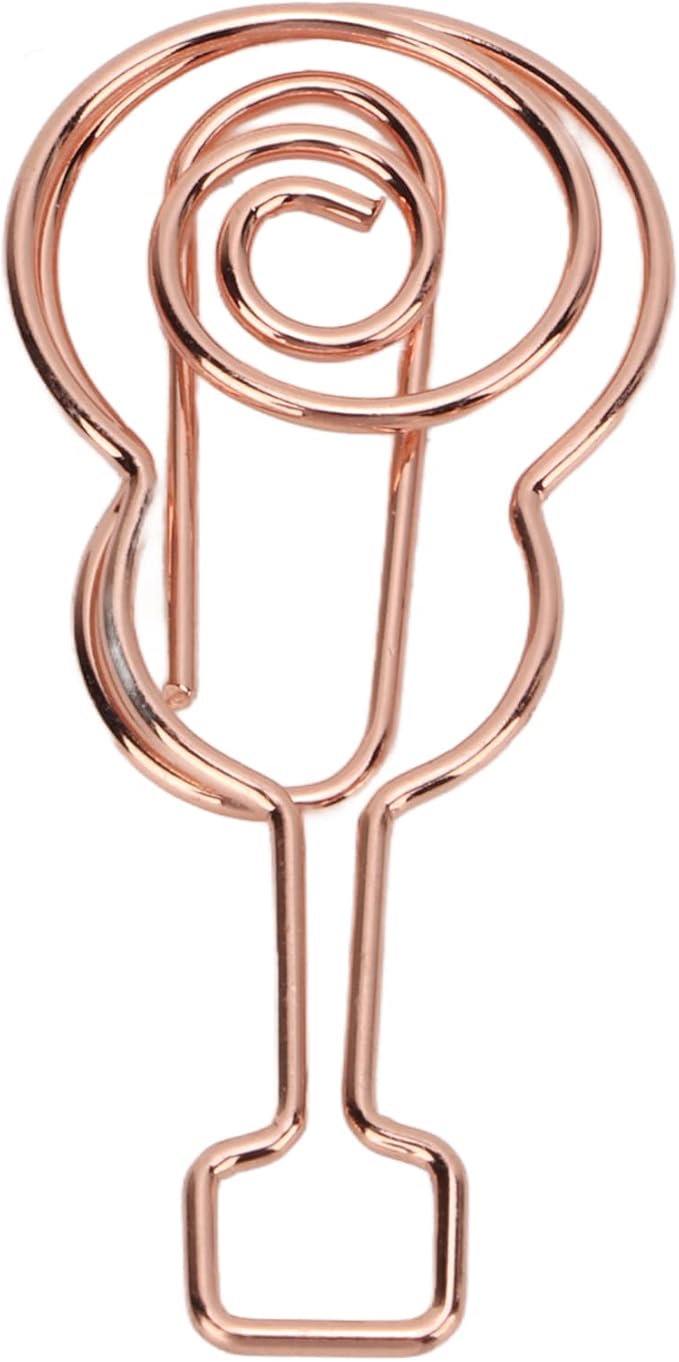 Shaped Paper Clips, Cute Guitar Shaped Paper Clips Notebook Metal Material for