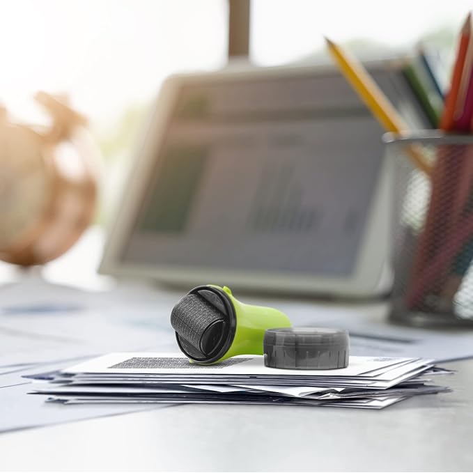 Wide Advanced Security Roller by Guard Your ID, Easy-to-Use Mess-Free Identity Protection Stamp (3-Pack, Mixed Colors: Turquoise, Green, White)