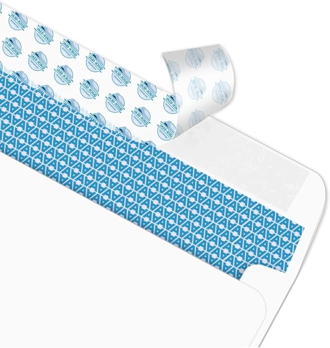 Aimoh 1000#10 Security Self-Seal Envelopes, Windowless Design, Premium Security Tint Pattern, Strong Quick-Seal Closure - EnveGuard - Size 4-1/8 x 9-1/2 Inches -White-24 LB- 1000 Count (34010-1000)