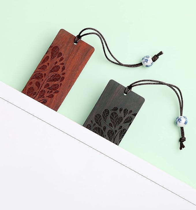 Wooden Bookmark Engraved Book Mark Vintage Style Best Unique Gifts Set for Book Lovers,Women,Men,Teacher,Birthday Present