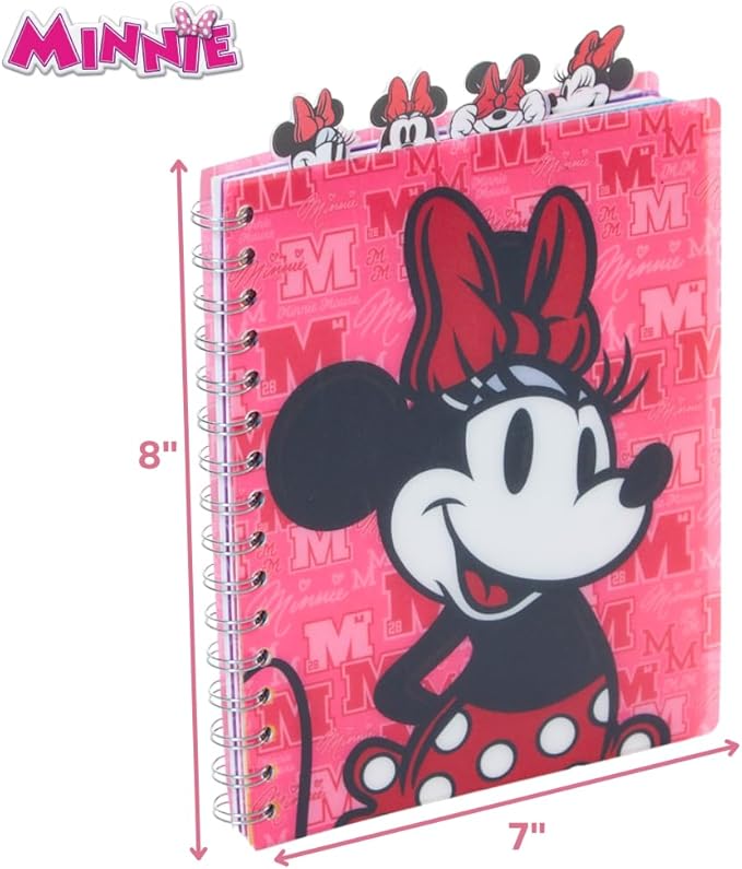 Innovative Designs Disney Minnie Mouse Journal Notebook, Spiral Bound, 96 Lined Pages, 8 x 7 inches, Pink