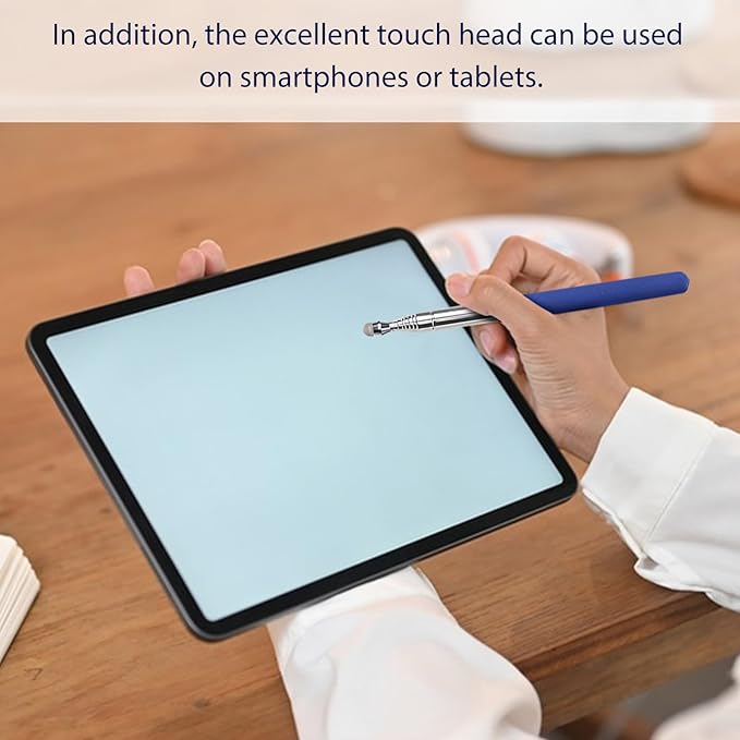 Retractable Teacher Pointer 𝟑𝟗.𝟓'', Pointer Stick with 𝗦𝘁𝘆𝗹𝘂𝘀 Smooth Sensitive Tablet Pen Stylus Pen, Teacher Coach Presenter Pointer Blue