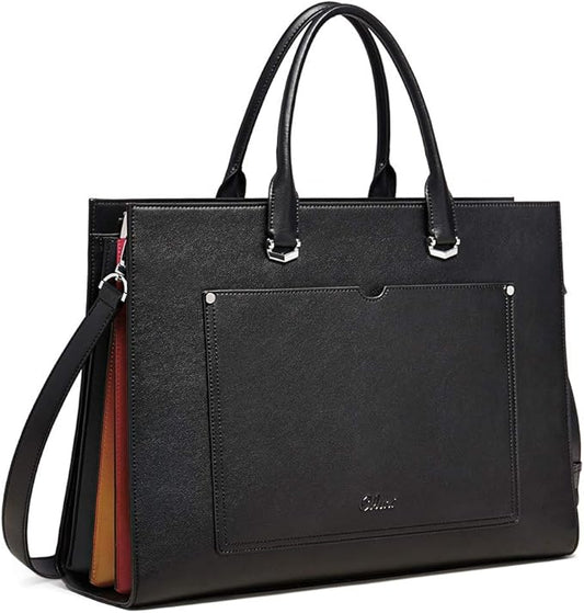 CLUCI Briefcase for Women Vegan Leather 15.6 Inch Laptop Bag Large Pocket Business Ladies Shoulder Bag