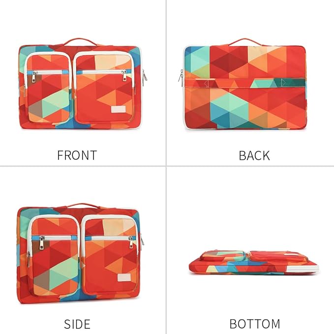 canvaslife 360° Protective Laptop Sleeve Case Bag Cover with Handle For iPad 12.9 inch,MacBook Pro Air 13" and 12.5 inch-13.3 inch Laptop (Rainbow peacock)