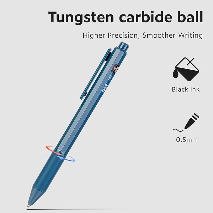 NUSIGN Gel Pens, 6 Pcs 0.5mm Black Ink Pens Fine Point Smooth Writing Pens, High-End Pens for Journaling Note Taking, Cute Office School Supplies Gifts for Adults