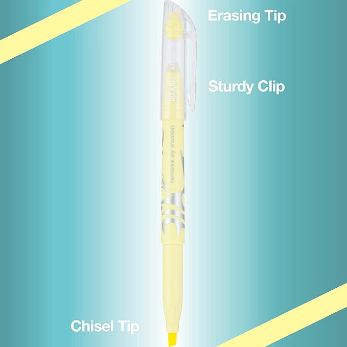 Pilot, FriXion Light Pastel Erasable Highlighters, Chisel Tip, Tub of 36, Assorted Colors