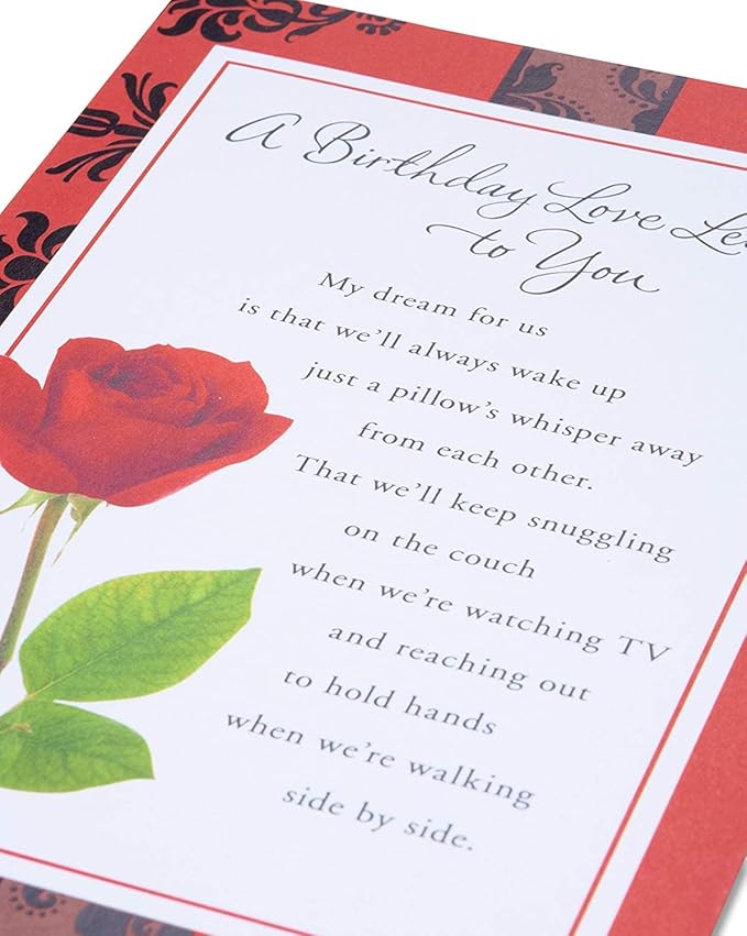 American Greetings Romantic Birthday Card (Rose)