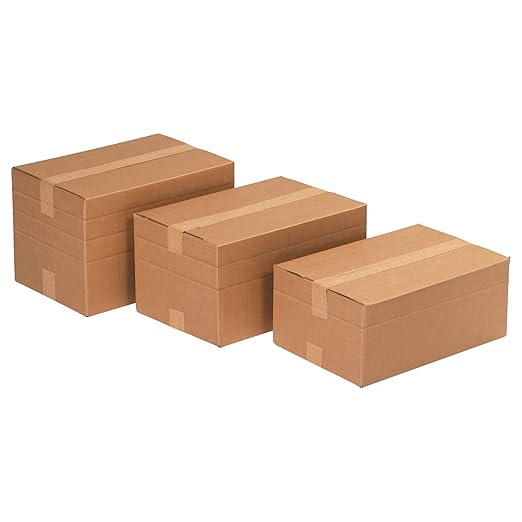 Aviditi MD242412 Multi-Depth Corrugated Box, 24" Length x 24" Width x 12" Height, Kraft (Bundle of 10)