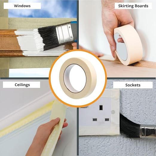 GTSE Masking Tape, 1 Roll, 1 inch x 55 Yards (164 ft), Multi-Surface Adhesive Painting Tape, Perfect for Painting, Home, Office, School, Art, Crafts, Glass, Vinyl