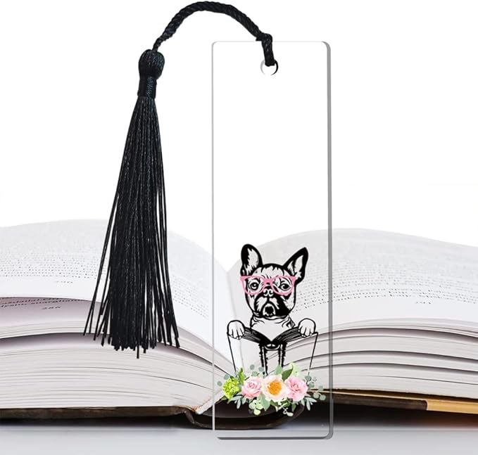French Bulldog Dog Book Markers for Women Inspirational, Funny French Bulldog Dog Bookmark, for Labrador Retrievers Dog Lover Owner Girl, Bookworm Friends Sister Female Gifts