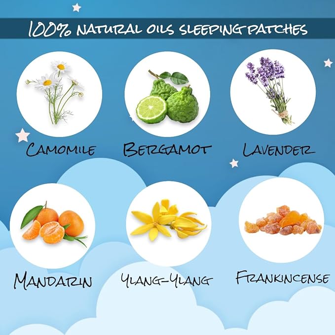 Sleep Patches for Kids and Adults - 60 Natural Essential Oils Sleep Aid Patches, Sleeping Patch for Kids & Adults, Sleep aid for Kids, Sleep Stickers, Sleeping Stickers, No Melatonin Sleep Aid