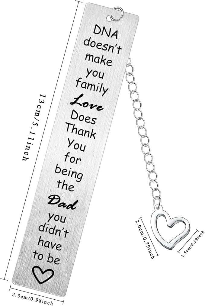 Step Dad Bookmark Stepfather Bookmarks DNA Doesn't Make You Family Love Does Best Step Dad Fathers Day Gifts Christmas Birthday Gift Adoption Gifts for Dad Father in Law Gifts