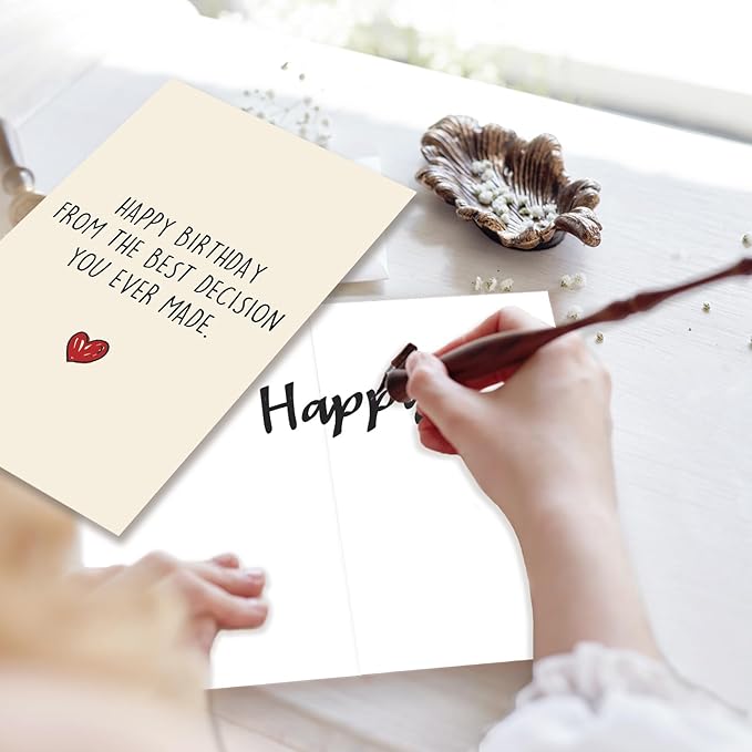 Funny Birthday Card for Husband Wife, Humor Birthday Card Gift for Boyfriend Girlfriend, Sweet Wedding Anniversary Card for Him Her, The Best Decision You Ever Made