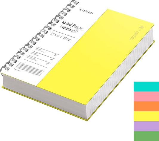 EMSHOI Spiral Notebook, B5 7.48" X 10.15", 300 Pages, Hardcover, 100gsm Thick Lined Journal, for Women Men Work Writing - Yellow