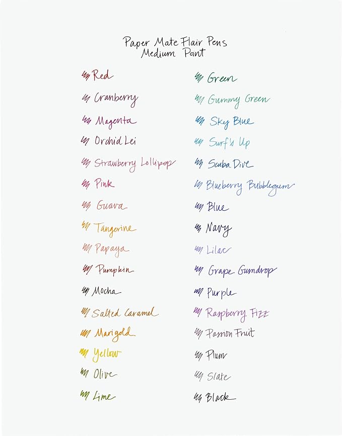 Paper Mate® Flair® Porous-Point Pens, Medium Point, 1.0 mm, Assorted Ink Colors, Pack Of 4 Pens