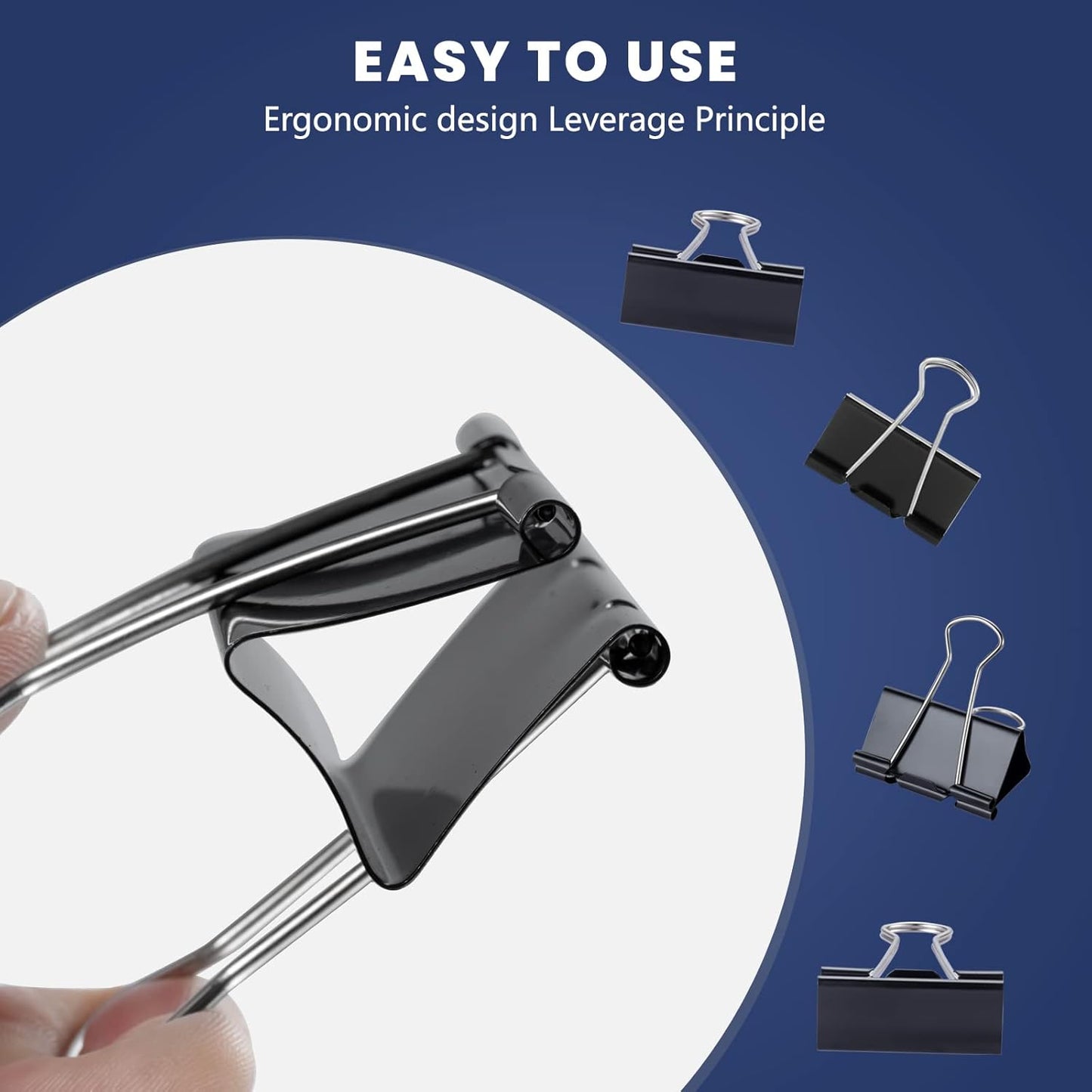 72 Pcs Extra Large Binder Clips 2 Inch Paper Clip Large Binding Clip, Jumbo Paperclips Bulk, Heavy Duty Big Paperwork Clamp Black, Kitchen School Teachers