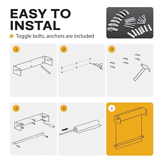 IDL Packaging 18" Wall Mounted Kraft Paper Roll Dispenser & Cutter for Rolls up to 18" Wide and 9" in Diameter - Durable Paper Holder with a Serrated Blade - Wall Mount Set Included