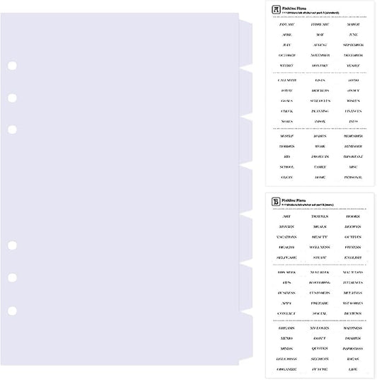 DY.2ten White Dividers for 6 Ring Binder, 7-Tab Sturdy Plastic Dividers, A5 Index Divider, 6 Hole Binder Dividers, Insertable Notebook Planner Tab Dividers for Binders
