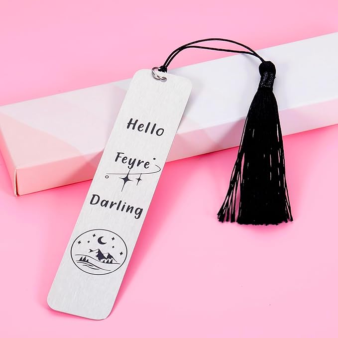 Bookmark for Women Men Novel Fans Book Lovers Reader Gifts Hello Fey Darling Merchandise Birthday Christmas Gifts for Female Friends Bookaholic Gifts Bookmark Gifts for Women