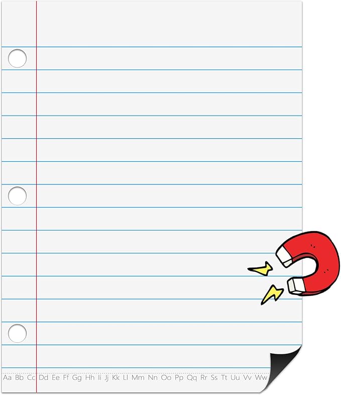 Dry Erase Giant Sized Magnetic Notebook Paper, Handwriting Lined Paper for Classroom Whiteboard Accessories, Dry Erase Notebook Teaching Aids, Homeschool Teaching Supplies 17" x 22"