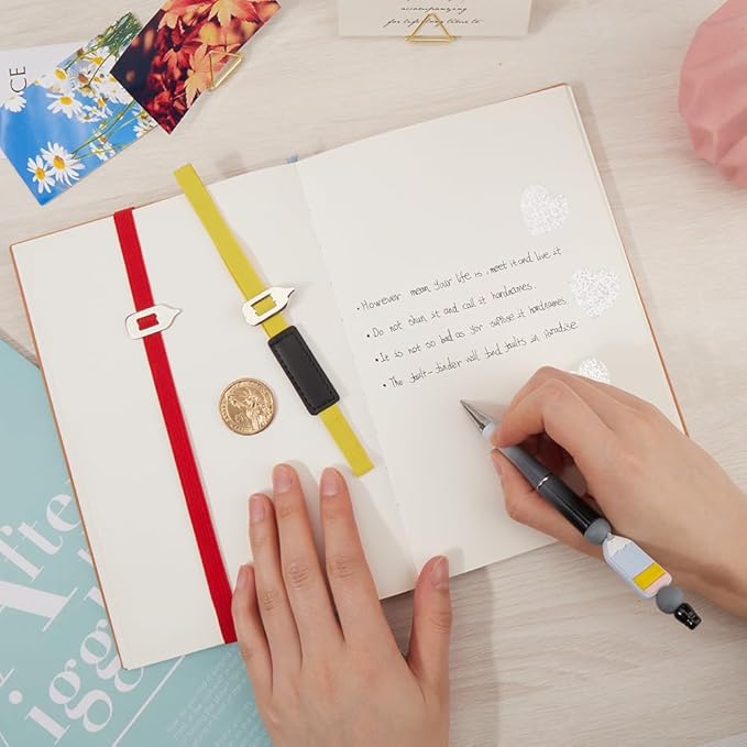 CRASPIRE 3Pcs Elastic Bookmarks for Any Books Iron Arrow Clasp Book Marker Stainless Steel Book Darts Never Lose Your Mark Reading Page Tags for Women Men Book Lovers Students Teachers