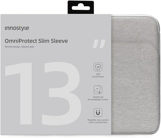Protective 13 Inch Laptop Sleeve for 13 13.3 MacBook Air/Pro, 13 HP Dell Lenovo Asus Notebook - Shockproof, Water-Resistant with Accessory Pocket (Gray, 13 inch)