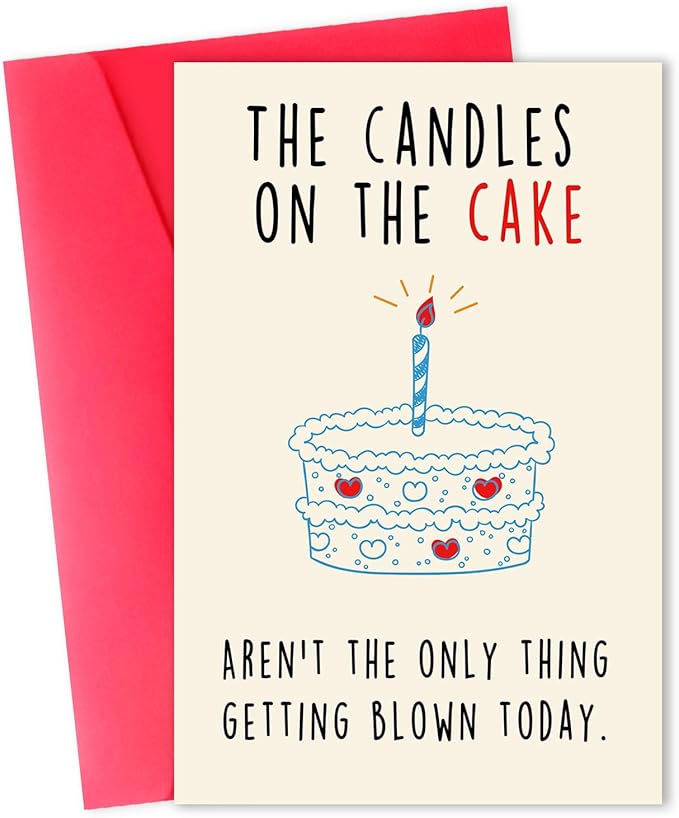 Funny Birthday Card for Him, Naughty Birthday Gift for Men, Humor Birthday Gifts Cards for Boyfriend Husband Fiance, 5x7 Inch with Envelope