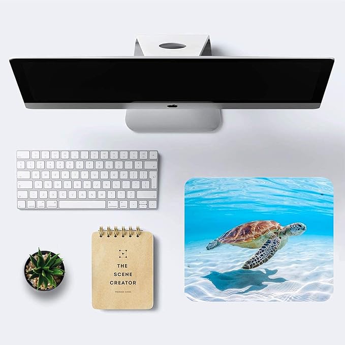 Sea Turtle Mouse Pad Non-Slip Rubber Base Gaming MousePads for Computers Laptop Office,Cute Mouse Pads with Designs for Women,9.5"x7.9"x0.12" Inch(240mm x 200mm x 3mm)