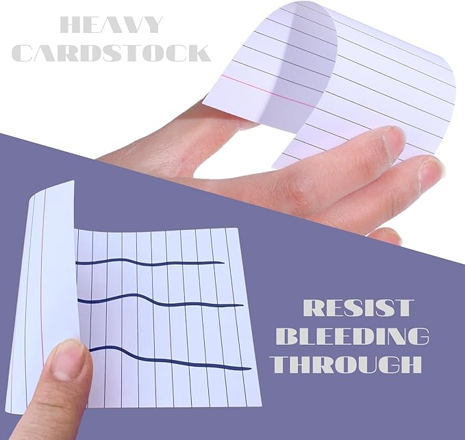 Vertical Ruled Index Cards 3 X 5 Flash Card Double Sided Lined Notecards Heavy Weight Ruled Checklist Thick Recipe Cards for Studying, School, Home and Office（White,300Count）