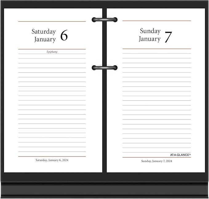 AT-A-GLANCE 2024 Daily Desk Calendar Refill, 3-1/2" x 6", Standard, Loose-Leaf, Photographic (E4175024)