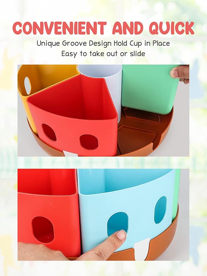 GAMENOTE Rotating Art Supplies Organizer - Lazy Susan Office School Supply for Kids Desk Organization and Storage Homeschool Craft Caddy Classroom (Large)
