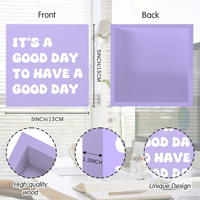 Purple Office Decor Desk Accessories Purple Gifts for Women Positive Office Decor Sign Desk Decorations for Women Home & Office Cute Desk Accessories Motivational Gifts for Women Coworker
