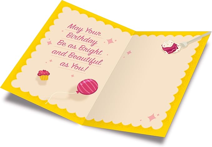 Prime Greetings Birthday Card For Sister, Made in America, Eco-Friendly, Thick Card Stock with Premium Envelope 5in x 7.75in, Packaged in Protective Mailer