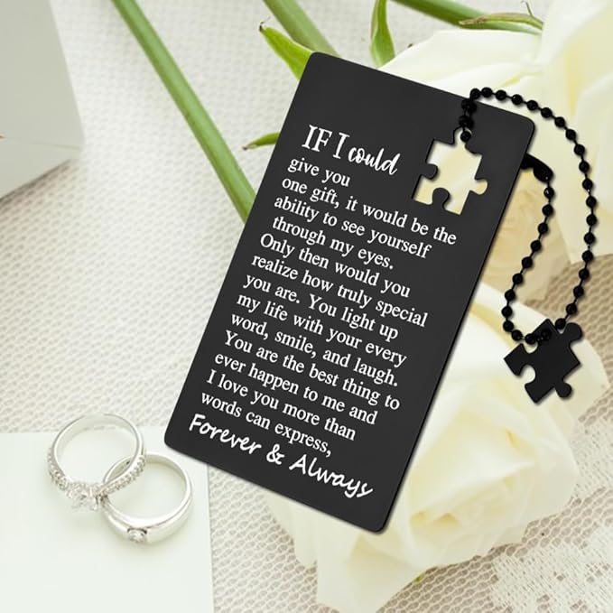 llxxeyopqdxz Anniversary Card Gifts for Men or Women, Happy Birthday Card for Husband, Anniversary Cards for Husband, Wallet Card Love Gift for Him Her, Wallet Insert Card