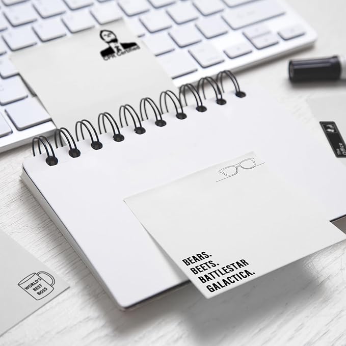 Funny Sticky Notes Cute 4 Pads, Office Sticky Note Pads, CPR Certified, World's Best Boss, Cute Sticky Notes Office Desk Gifts, Self-Stick Note Pads Bulk, Set of 4