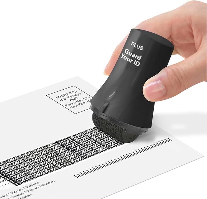 Wide Advanced Roller by Guard Your ID for Identity Theft Protection Roller Stamp, As Seen on TV (Wide 3-Pack) (Mixed Color: Turquoise, Black, Red, Wide)