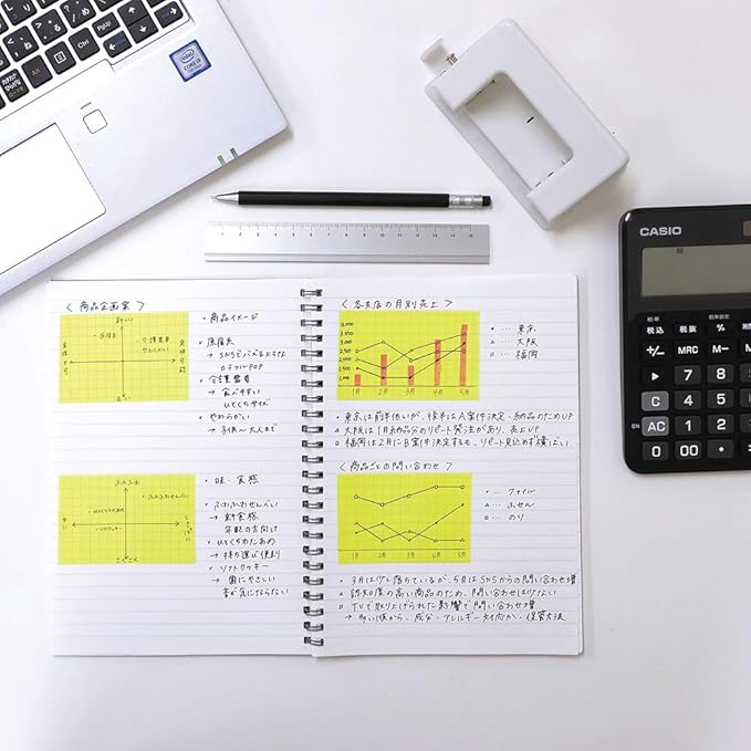 Yamato NRK-50CH-LH Sticky Notes, Roll Tape, Square Type, Notebook, 2.0 inches (50 mm) Wide with Cutter