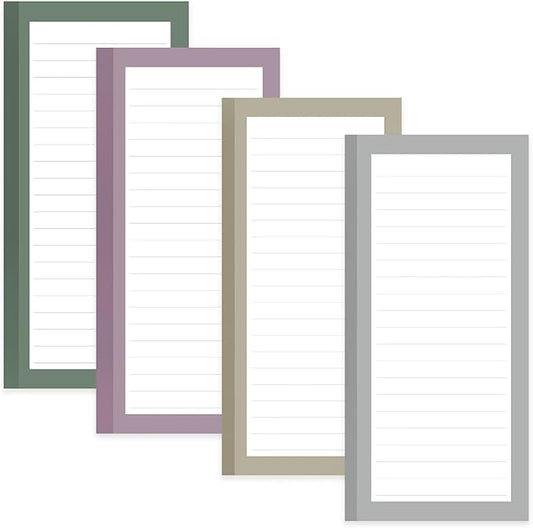 4 Pack Magnetic Notepads for Refrigerator, Full Magnet Back Design Magnetic Memo Pads, 50 Sheets per Note Pads To-Do List, Shopping List (Simple Style)