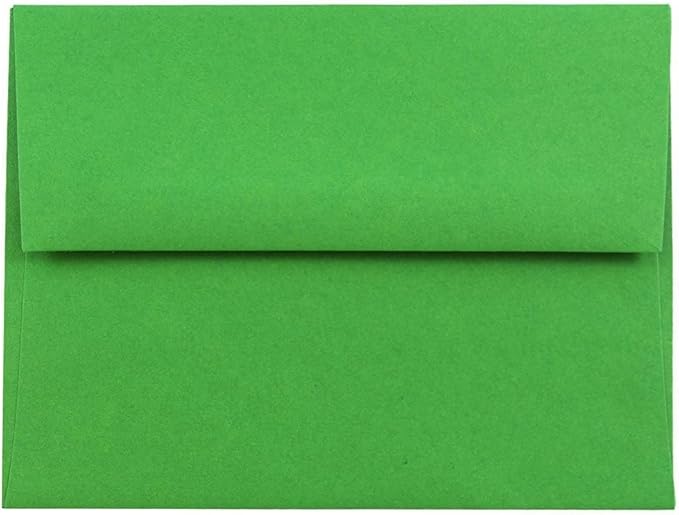 JAM PAPER A2 Colored Invitation Envelopes - 4 3/8 x 5 3/4 - Green Recycled - Bulk 250/Box