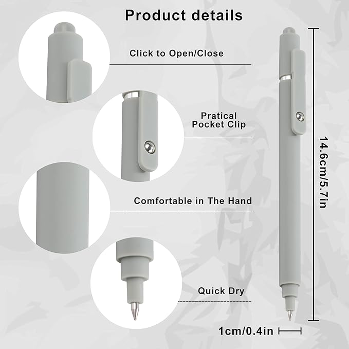 RIANCY Gel Pens, 5 Pcs 0.5mm Quick Dry Black Ink Pens Fine Point Smooth Writing Pen Cute Office School Supplies Gifts for Women Fine Point Smooth Writing Aesthetic Pen